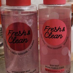 Pink perfume and glitter spray